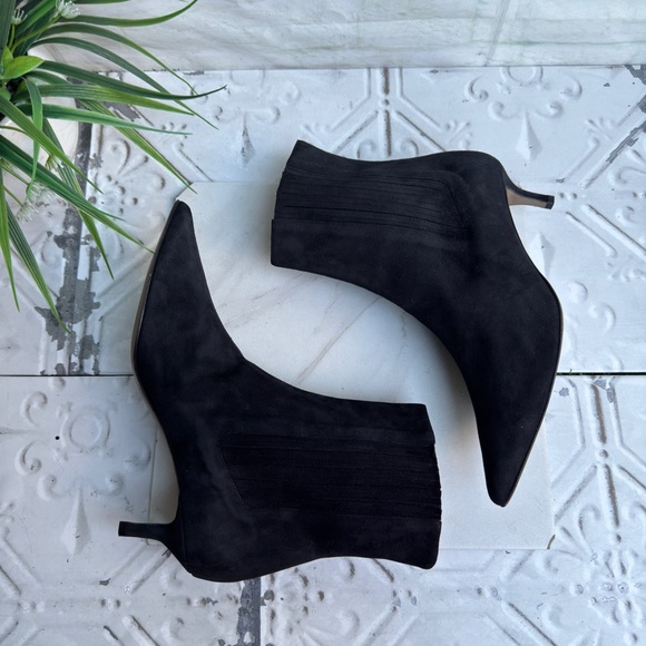 Lafayette 148 Fiore Ankle Bootie In Black suede Leather size 39.5 US 9.5 women - Picture 7 of 7